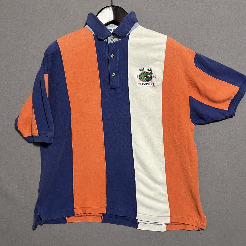Fruit Of The Loom Polo Shirt Mens XL Florida Gators 1996 Champions Colorblock